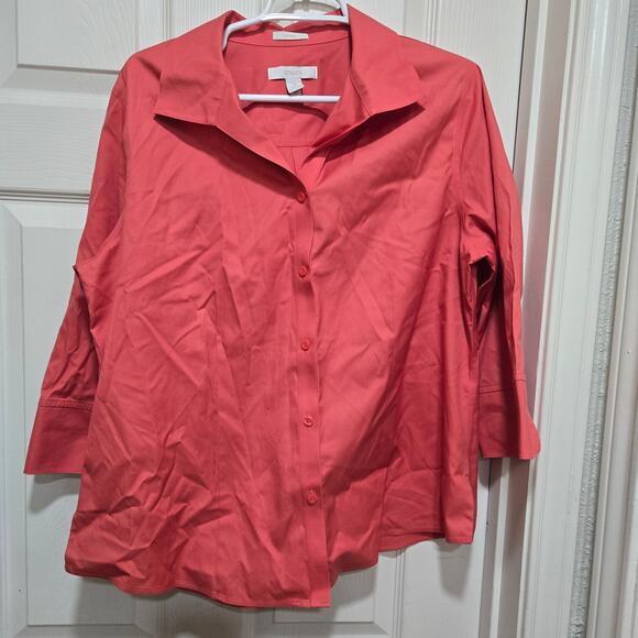 Chico’s No-Iron Pink Button Shirt Blouse Size XL 3 Office Career Wear - Picture 7 of 9
